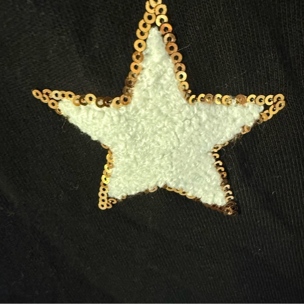 Fantastic Fawn Star Brite Sequin Oversized Top Black Size M - Picture 7 of 9